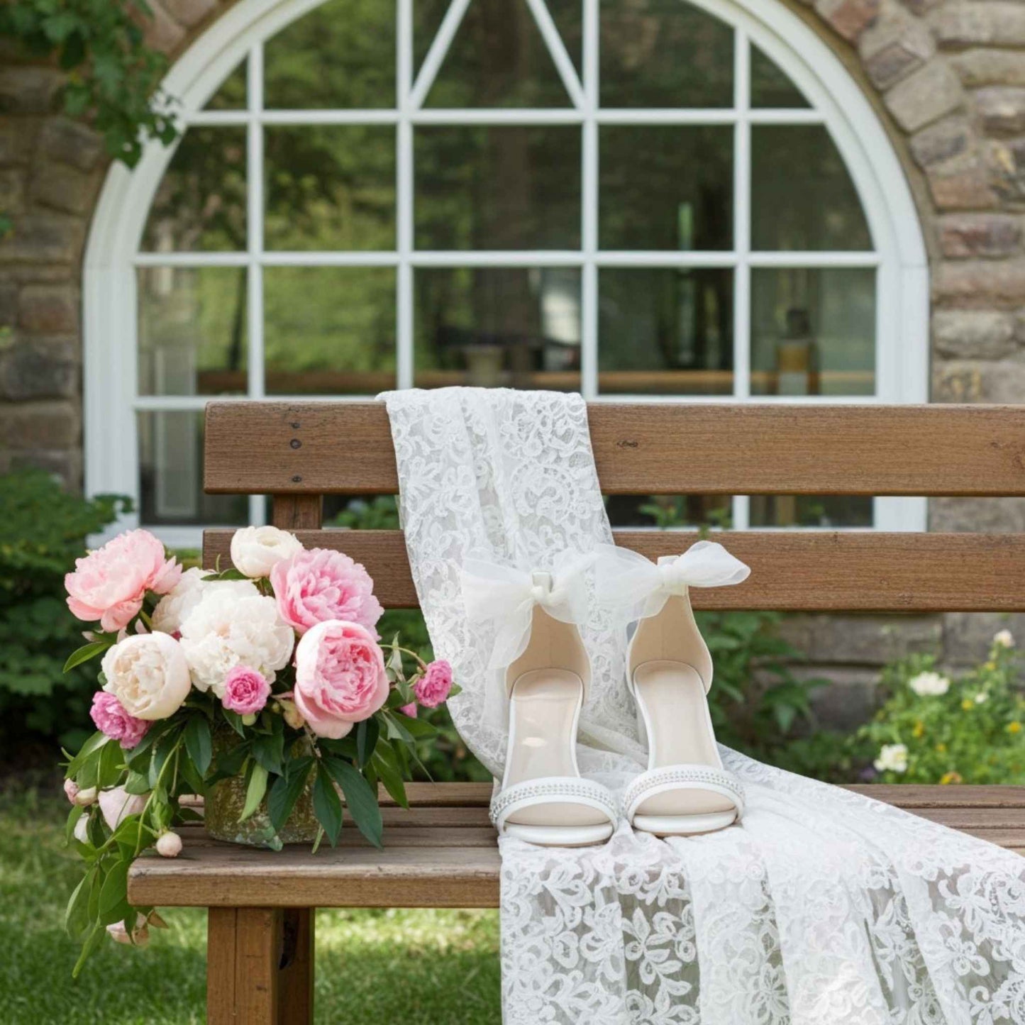 Mollie Low Block Crystal Bridal Shoes - Effortless Glamour
