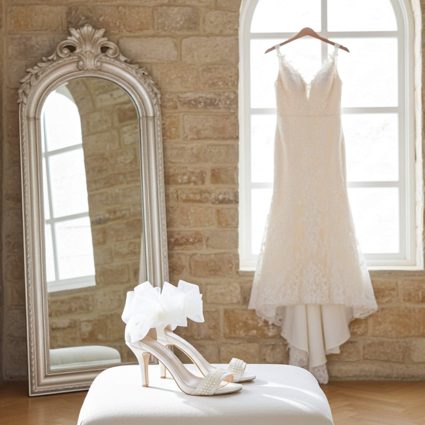 Olivia High Heel Pearl Bridal Shoes - Classic Elegance