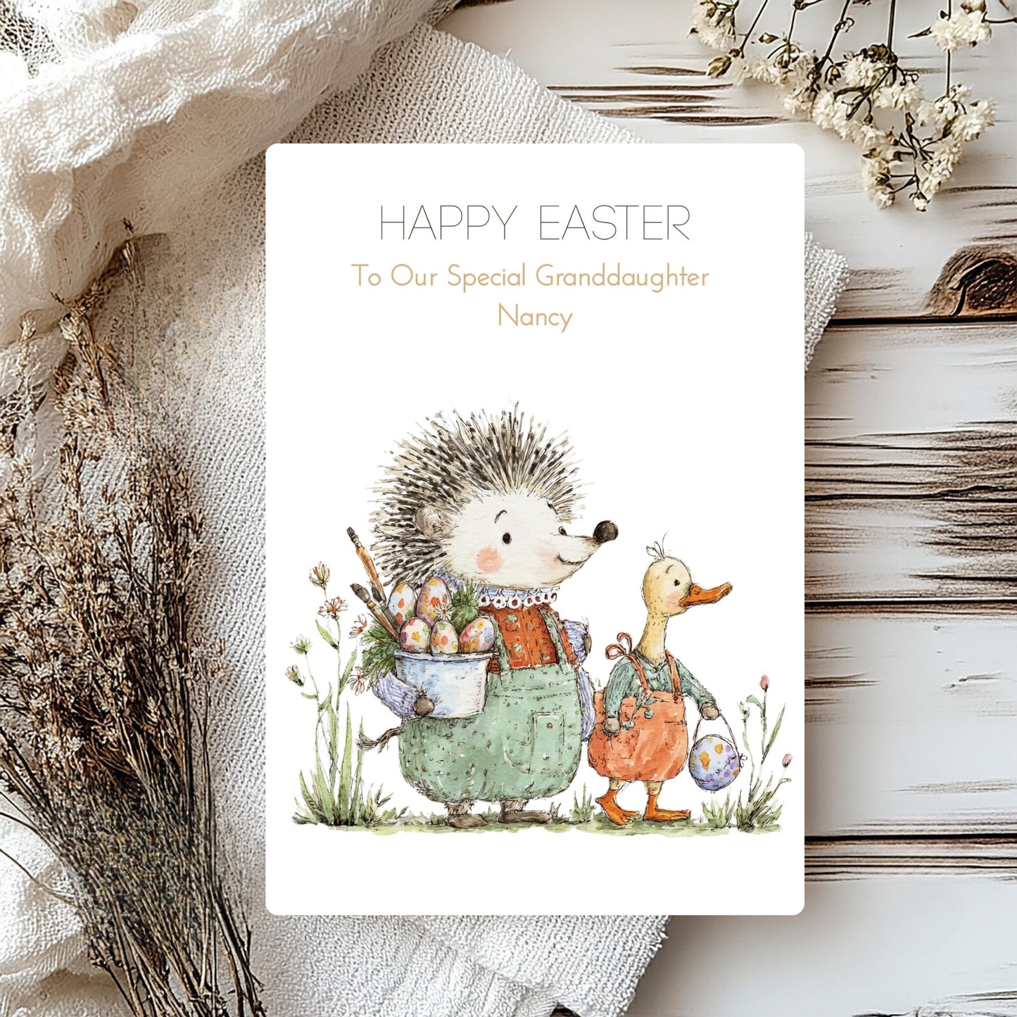 Cute Animal Personalised Easter Card – Custom Card For Easter