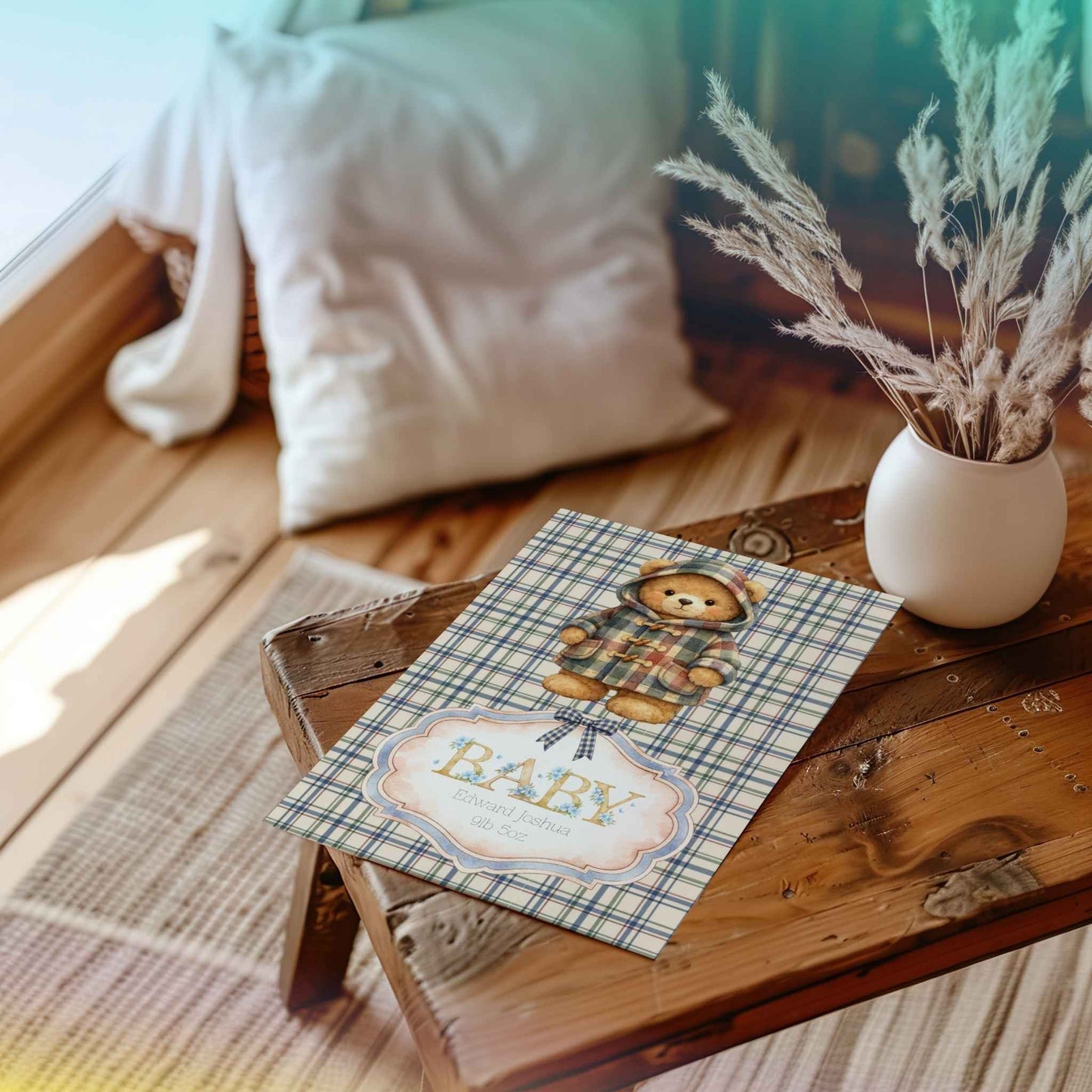 Personalised Baby Boy Greeting Card A5