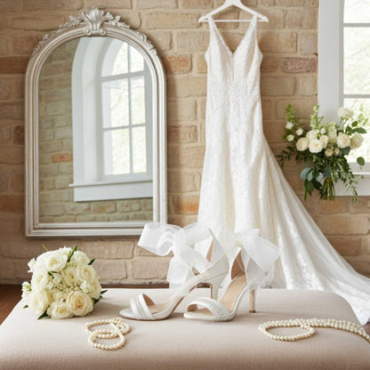Eloise Open Toe Crystal Bridal Shoes - Dazzling Elegance