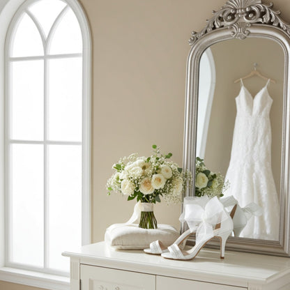 Eloise Open Toe Crystal Bridal Shoes - Dazzling Elegance