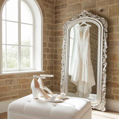 Hetty Crystal High Block Bridal Shoes - Simple Glamour