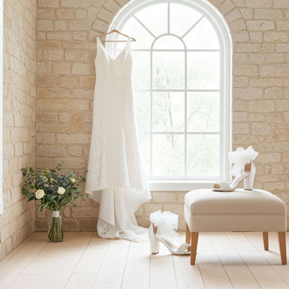 Maisie Pearl High Block Heel Bridal Shoes - Timeless Grace