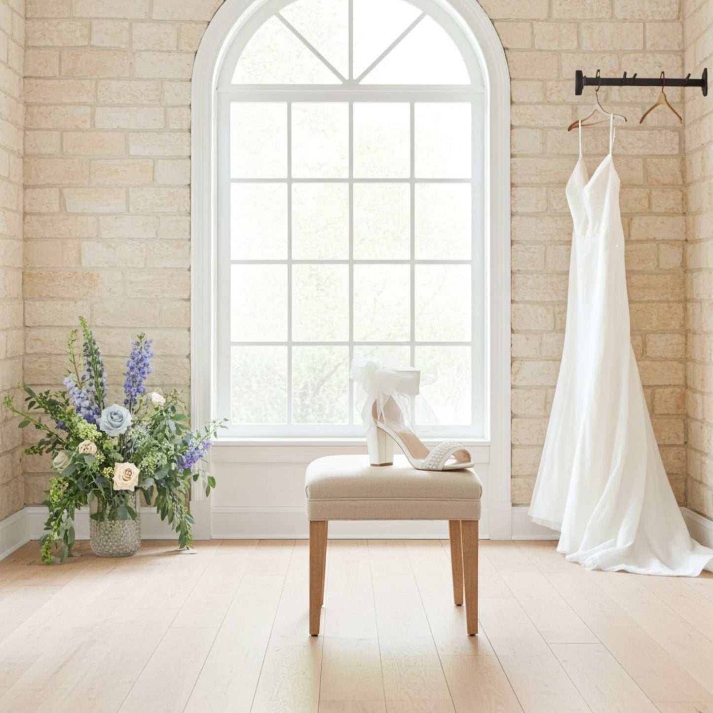 Maisie Pearl High Block Heel Bridal Shoes - Timeless Grace