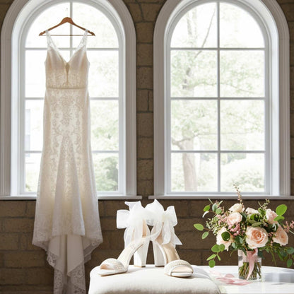 Maisie Pearl High Block Heel Bridal Shoes - Timeless Grace
