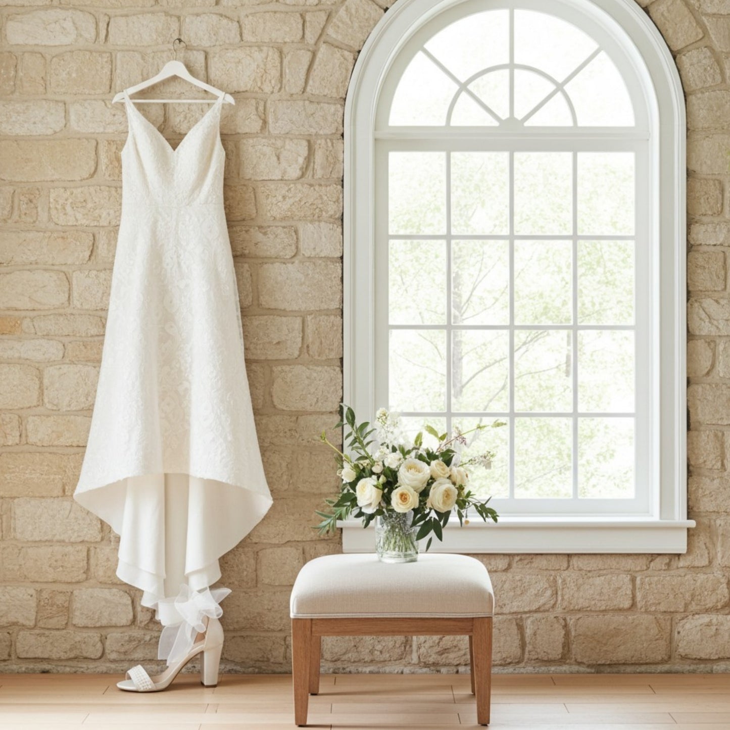 Maisie Pearl High Block Heel Bridal Shoes - Timeless Grace