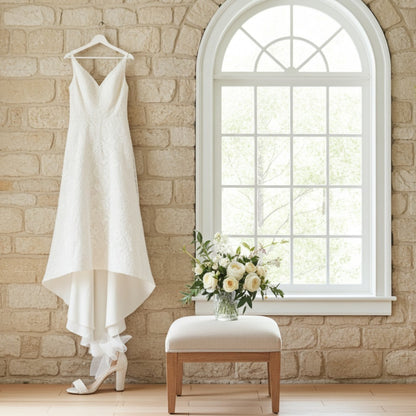 Maisie Pearl High Block Heel Bridal Shoes - Timeless Grace