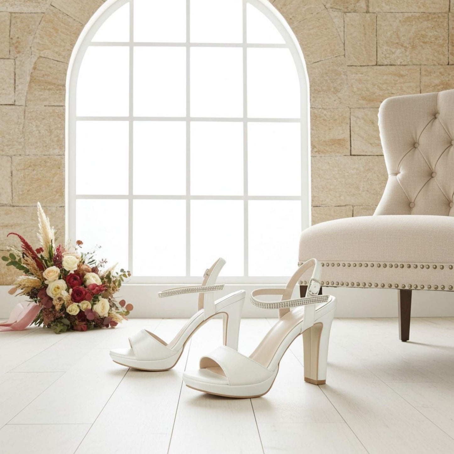 Marnie Platform Open Toe Bridal Shoes - Chic Style for the Modern Bride