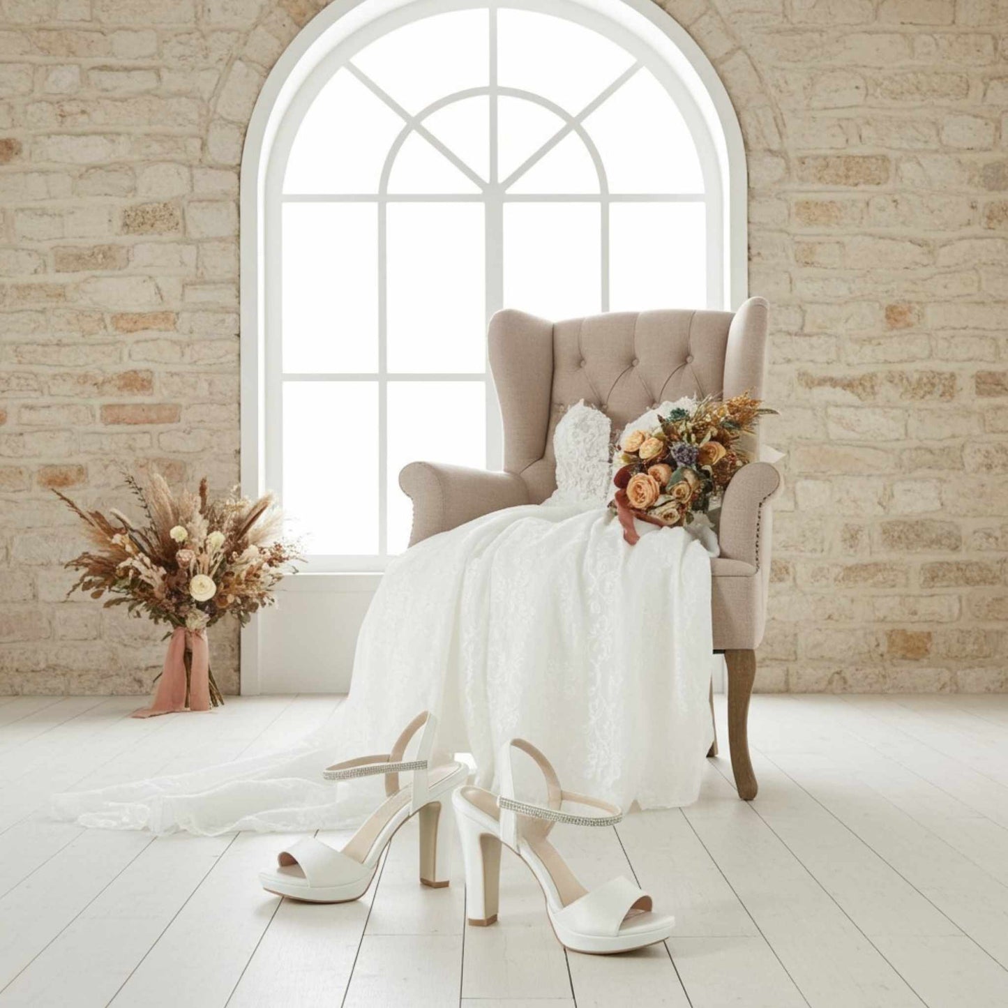Marnie Platform Open Toe Bridal Shoes - Chic Style for the Modern Bride