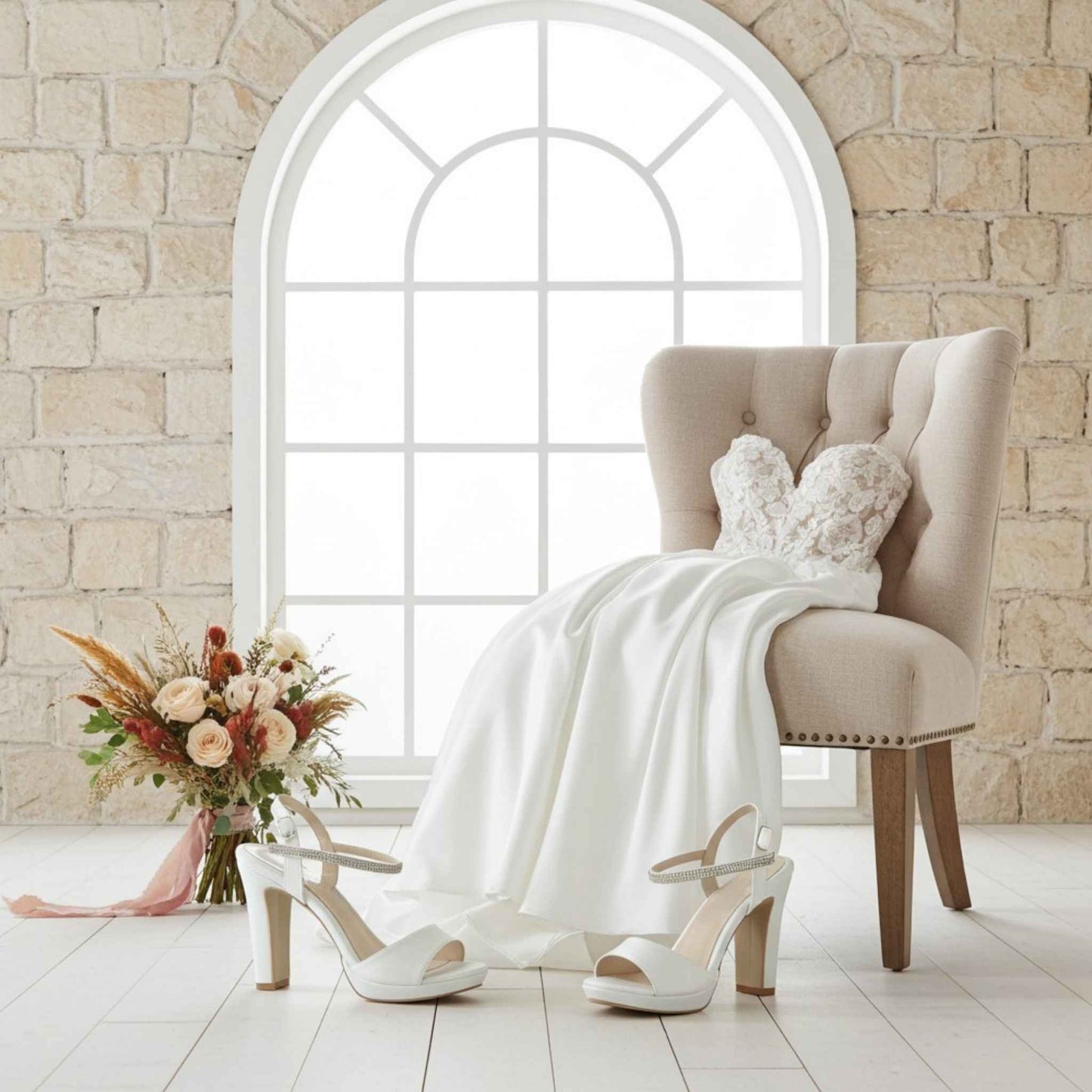 Marnie Platform Open Toe Bridal Shoes - Chic Style for the Modern Bride