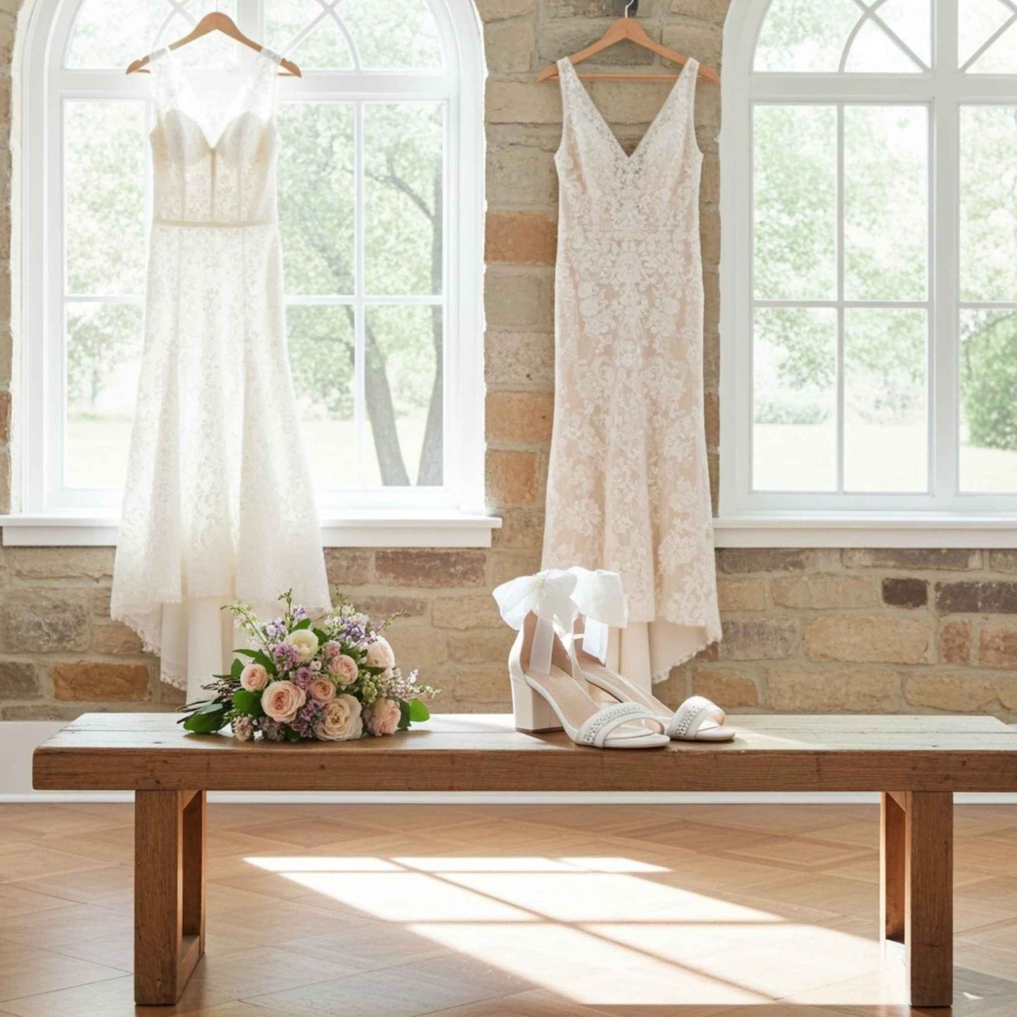 Mollie Low Block Crystal Bridal Shoes - Effortless Glamour