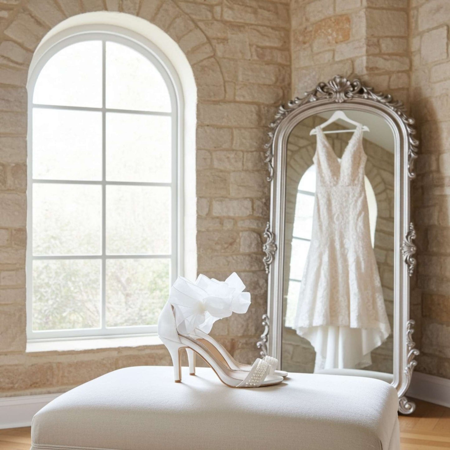 Olivia High Heel Pearl Bridal Shoes - Classic Elegance