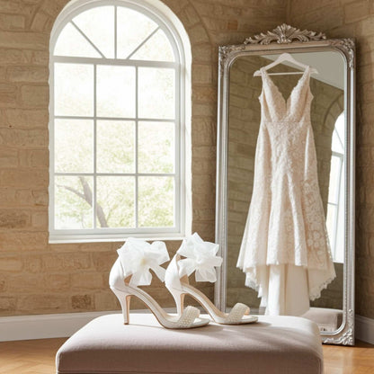 Olivia High Heel Pearl Bridal Shoes - Classic Elegance