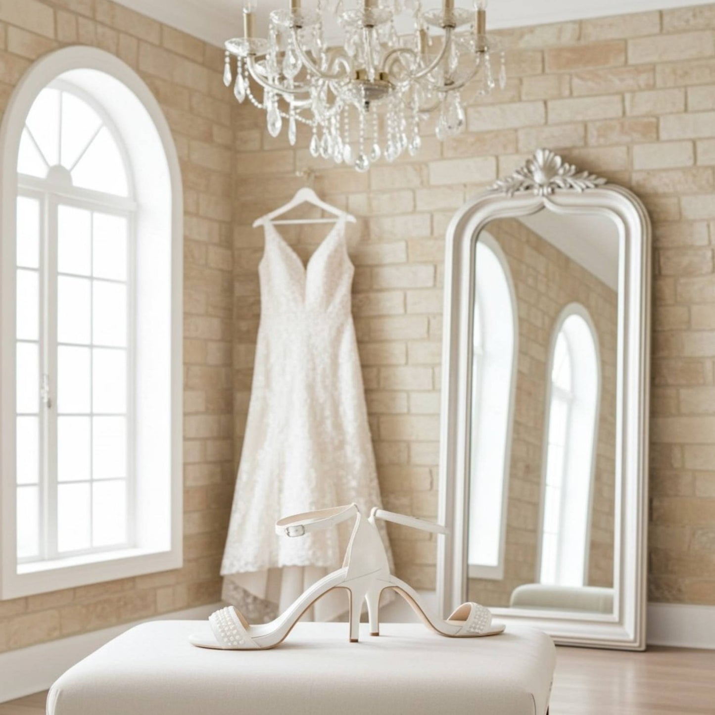 Ophelia High Heel Pearl Bridal Shoes - Timeless Beauty