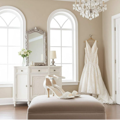 Ophelia High Heel Pearl Bridal Shoes - Timeless Beauty