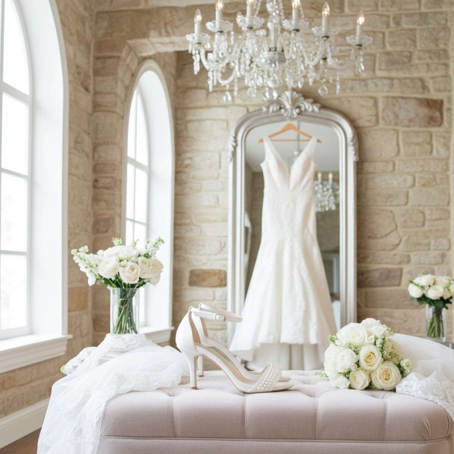 Ophelia High Heel Pearl Bridal Shoes - Timeless Beauty