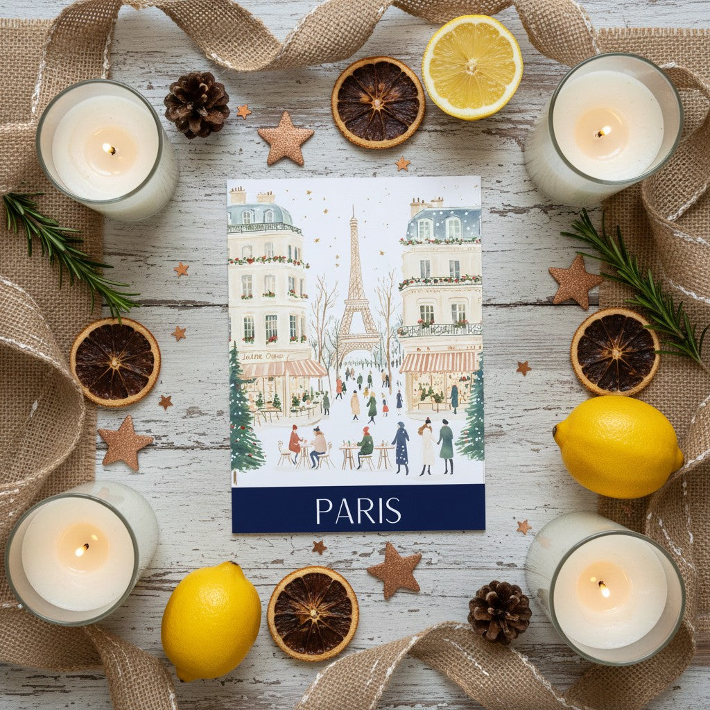 Enchanting Paris - Elegant Christmas Card Experience