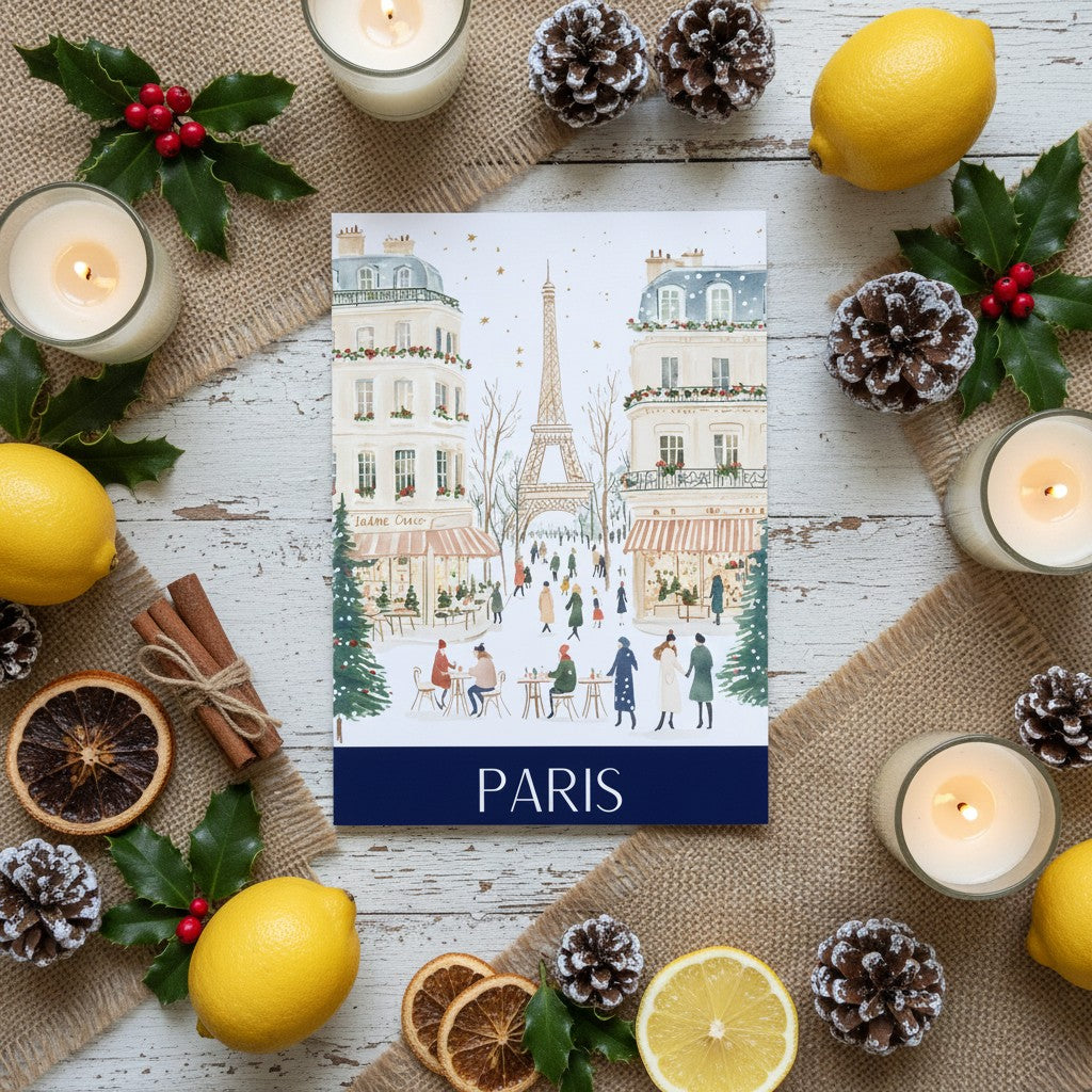 Enchanting Paris - Elegant Christmas Card Experience