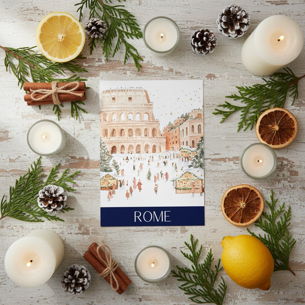 Romantic Rome - Festive Christmas Card Design