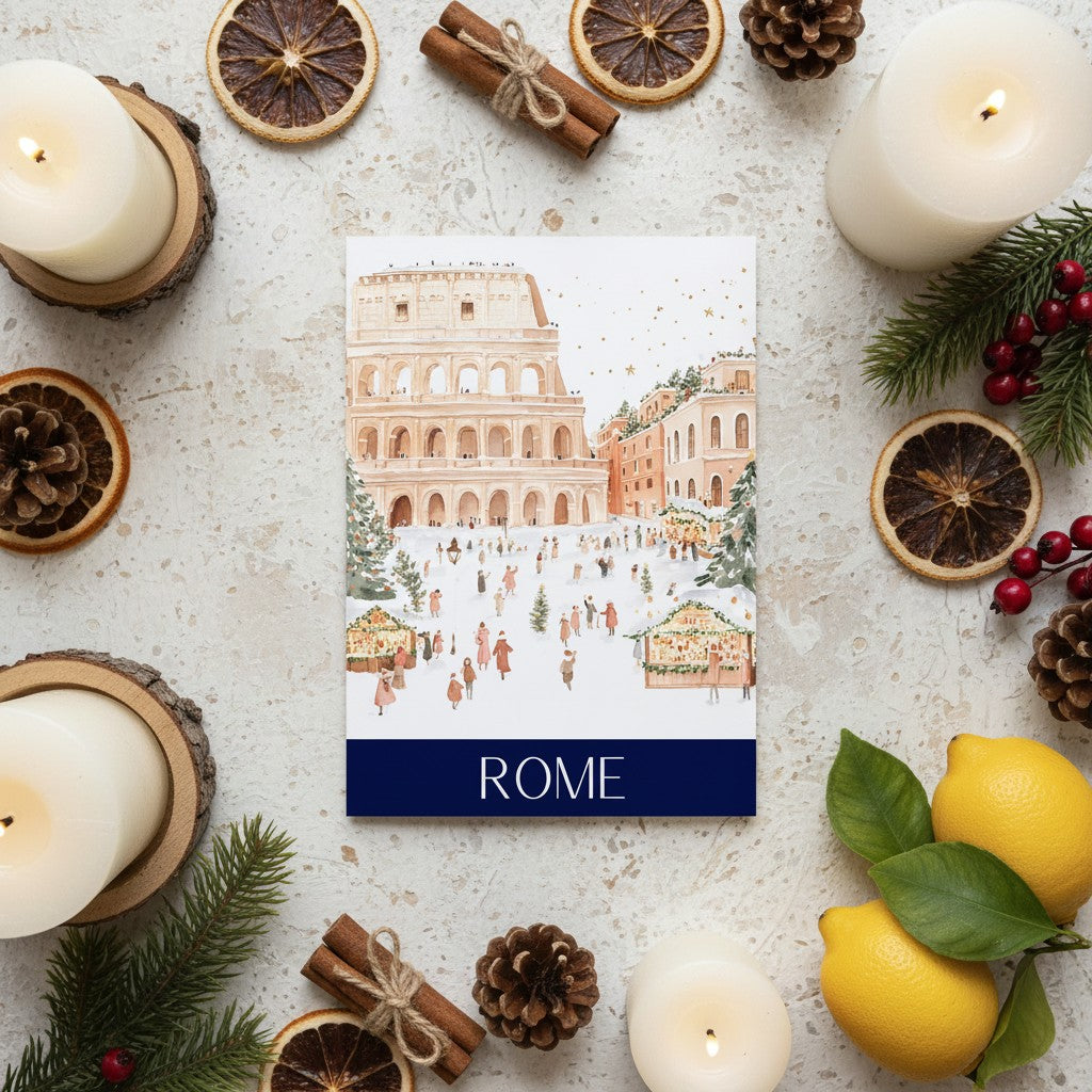 Romantic Rome - Festive Christmas Card Design