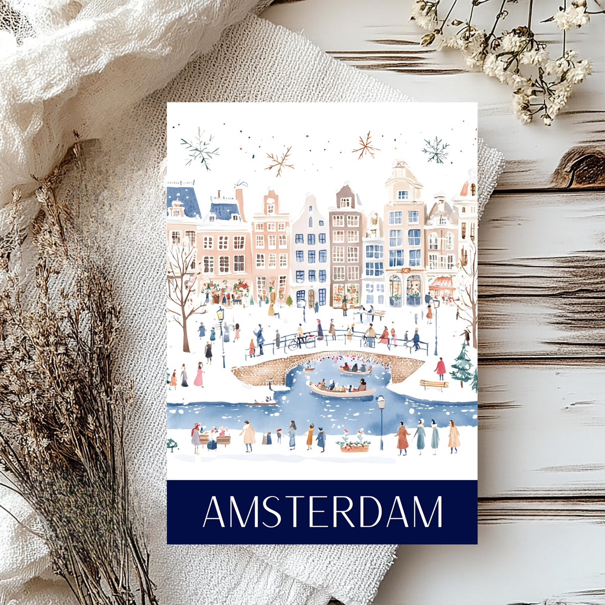 Magical Christmas in Amsterdam - Festive Greeting Card
