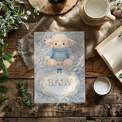 Handmade Custom Lamb Nursery Print - Adorable Personalised Print