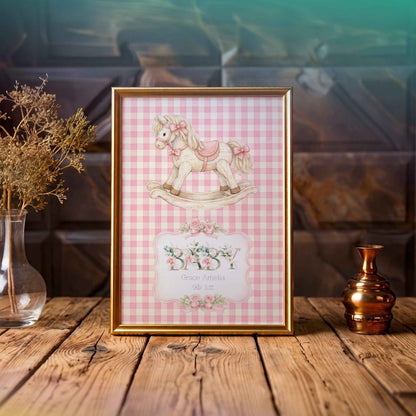 Handmade Personalised Nursery Print - Baby Girl Gift