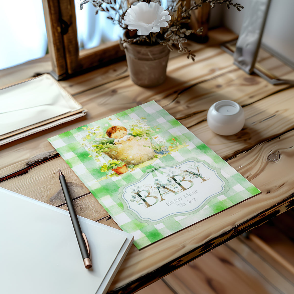 Homegrown Baby Boy Card - A Charming Welcome for New Baby