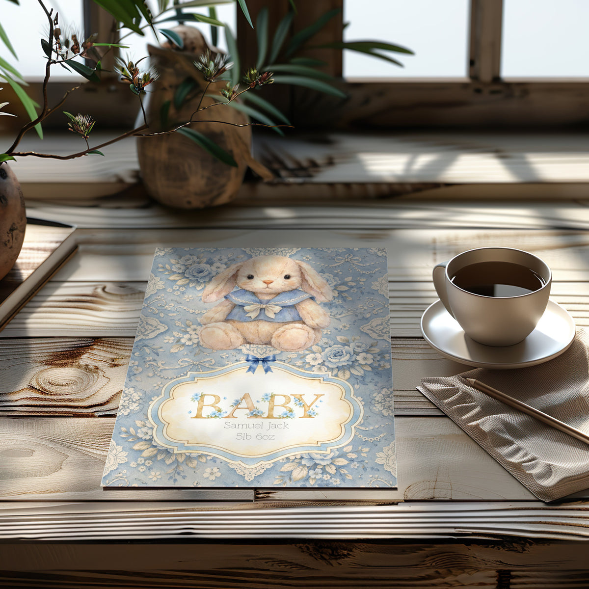 Handmade Custom Bunny Nursery Print - Adorable Personalised Decor