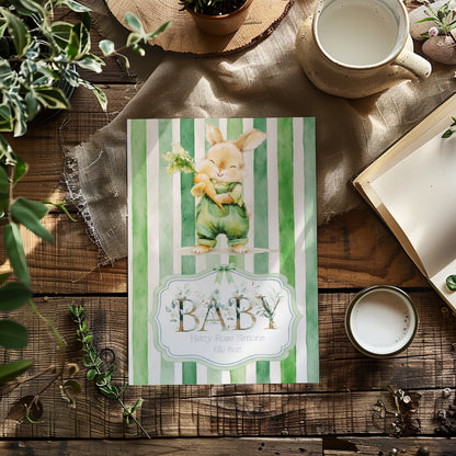 Personalised Homegrown Bunny Newborn Baby Card - Sweet Celebrations