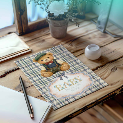 Personalised New Baby Boy Congratulations Greeting Card A5