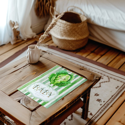 Personalised New Baby Greeting Card with Cabbage A5