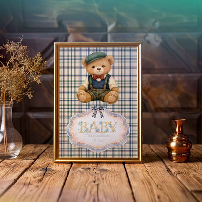 Personalised Baby Boy Nursery Print - Charming Decor for Your Little One