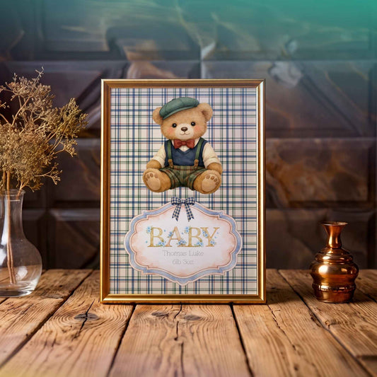 Personalised Baby Boy Nursery Print - Charming Decor for Your Little One