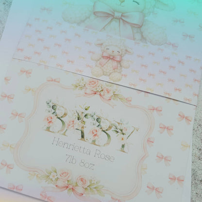 Cute Personalised Baby Girl Card – Custom Name & Special Wishes