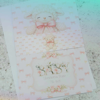 Cute Personalised Baby Girl Card – Custom Name & Special Wishes