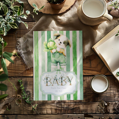 Personalised New Baby Greeting Card with Puppy A5