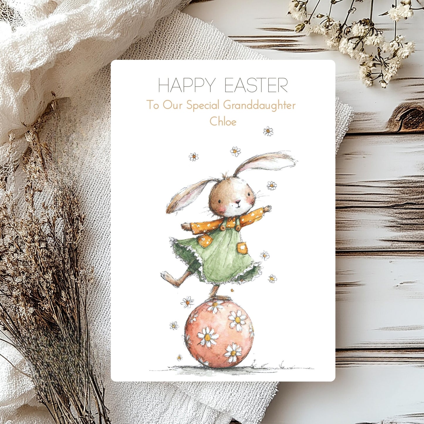 Personalised Easter Card for Granddaughter – Custom Greeting