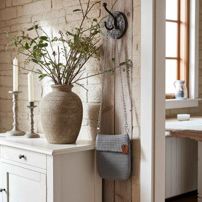 Handmade Crochet Grey Phone Bag – The Perfect Phone Accessory