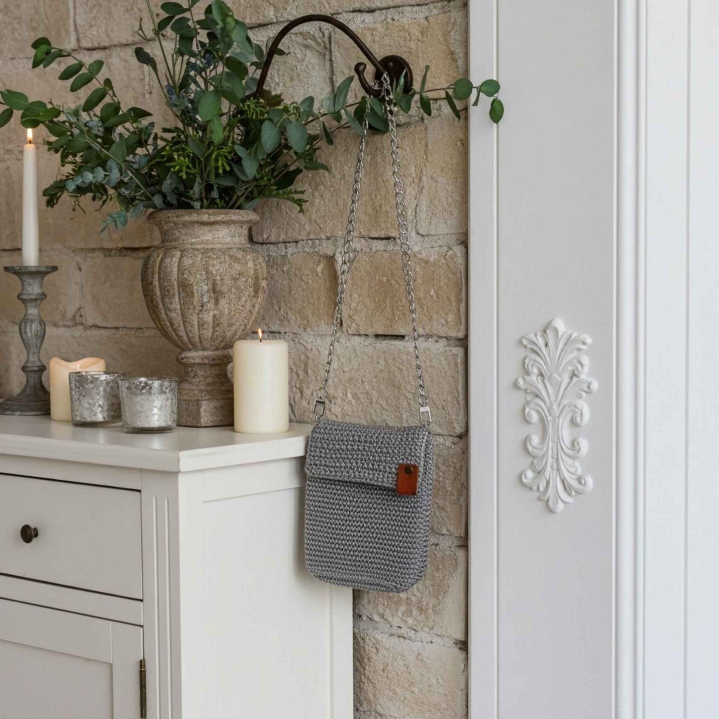 Handmade Crochet Grey Phone Bag – The Perfect Phone Accessory