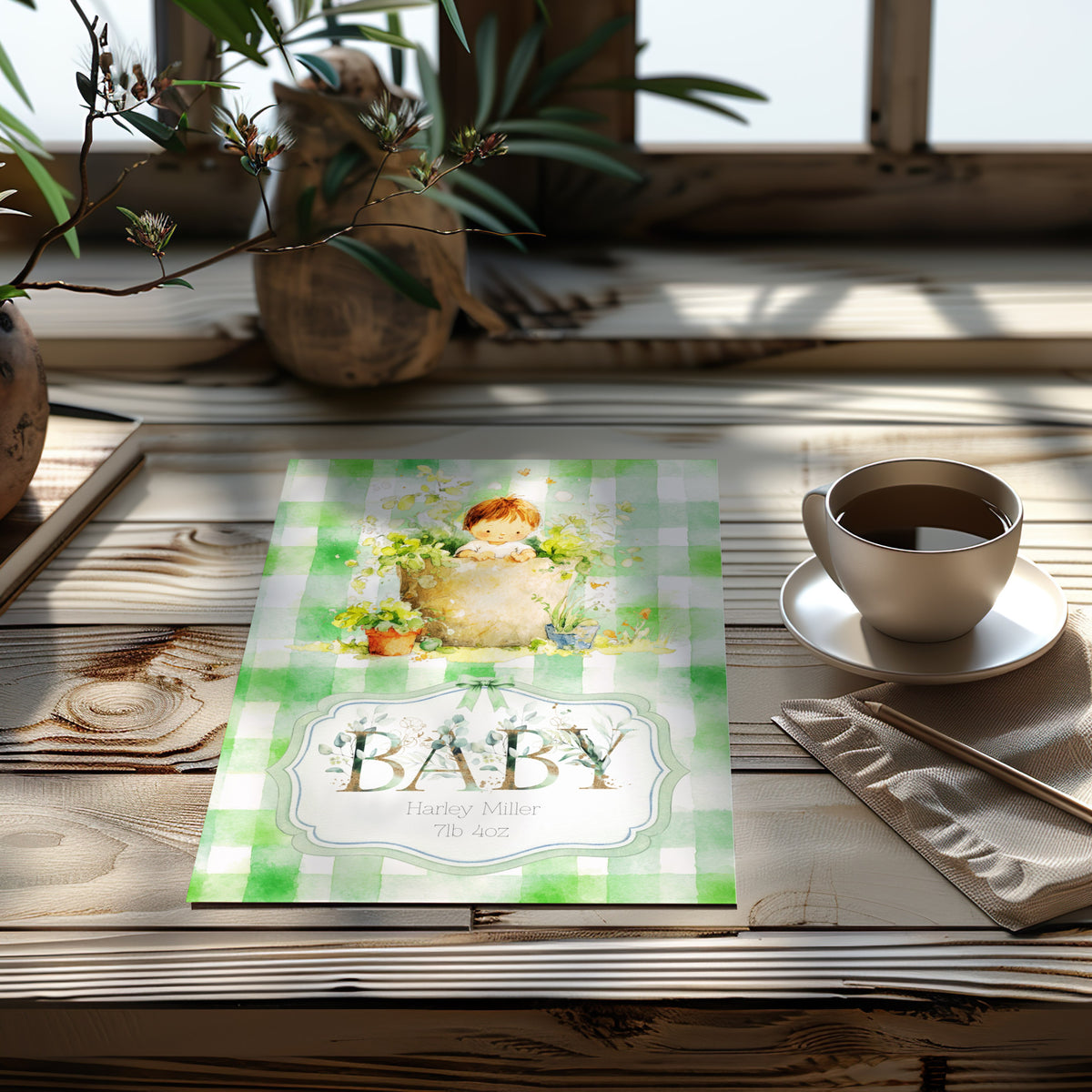 Homegrown Baby Boy Card - A Charming Welcome for New Baby