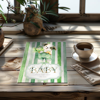 Personalised New Baby Greeting Card with Puppy A5