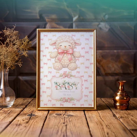 Custom Newborn Baby Girl Print - Adorable Personalised Wall Art