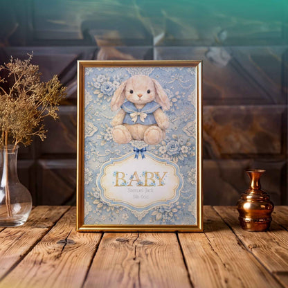 Handmade Custom Bunny Nursery Print - Adorable Personalised Decor