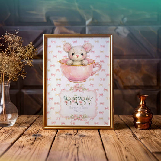 Handmade Custom Baby Girl Print - Cherished Keepsake for Your Little One