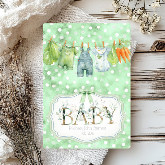 Homegrown Personalised Newborn Baby Card for Sweet Celebrations