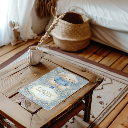 Handmade Custom Lamb Nursery Print - Adorable Personalised Print