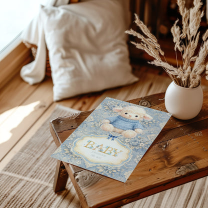 Handmade Custom Lamb Nursery Print - Adorable Personalised Print