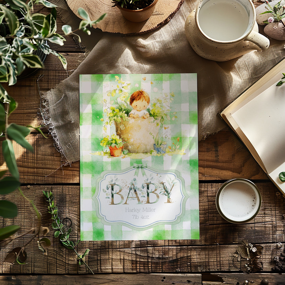 Homegrown Baby Boy Card - A Charming Welcome for New Baby